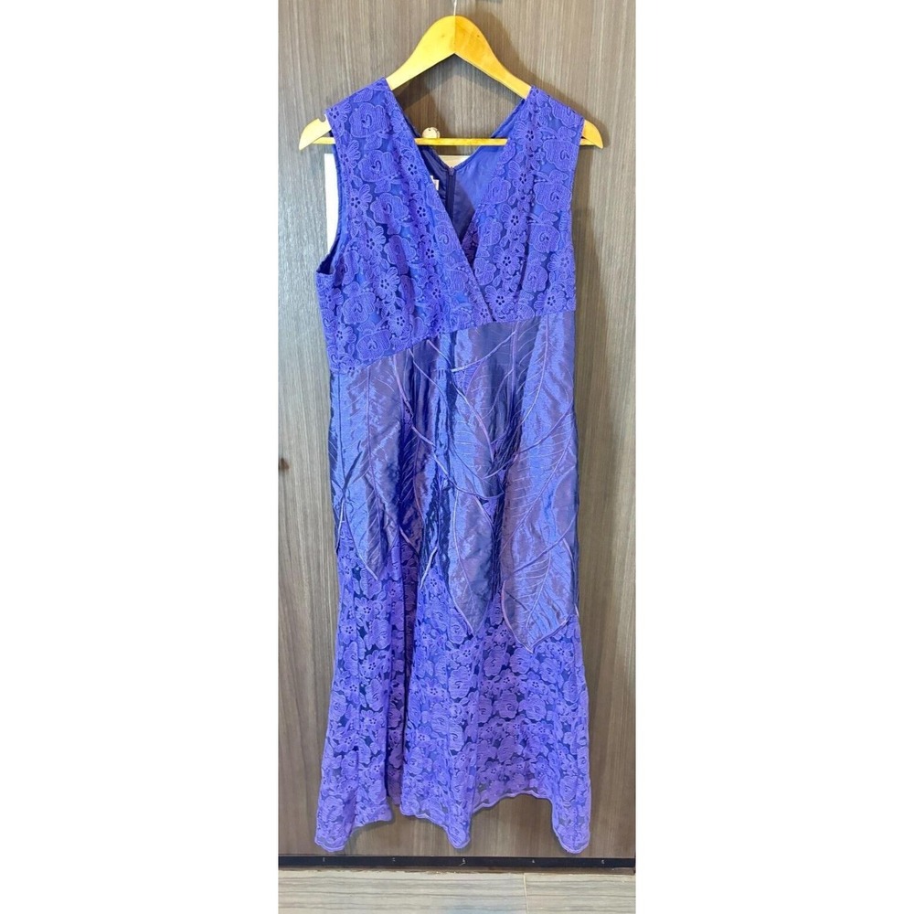 Jsong Collection Blazer Dress Women's 10 Lavender Floral Cotton Lace 2-Piece